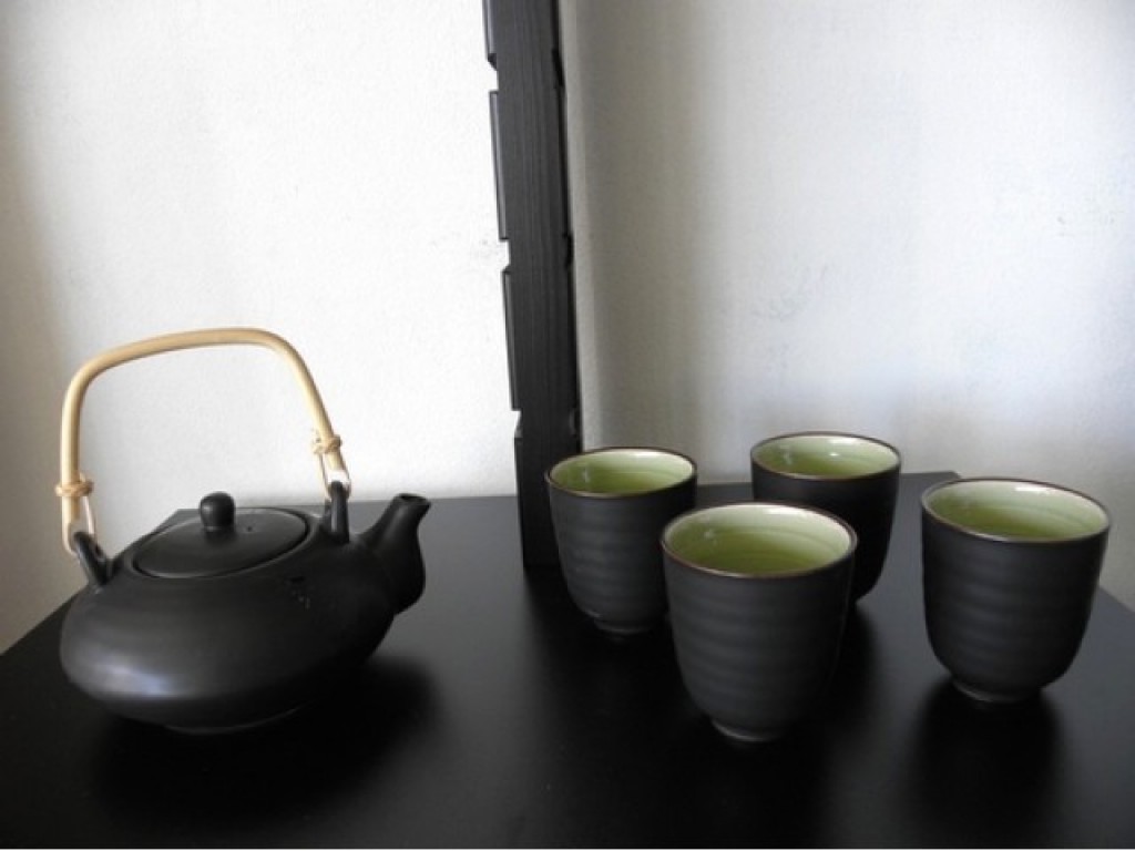 kande og 4 kopper - Sort | Japanske